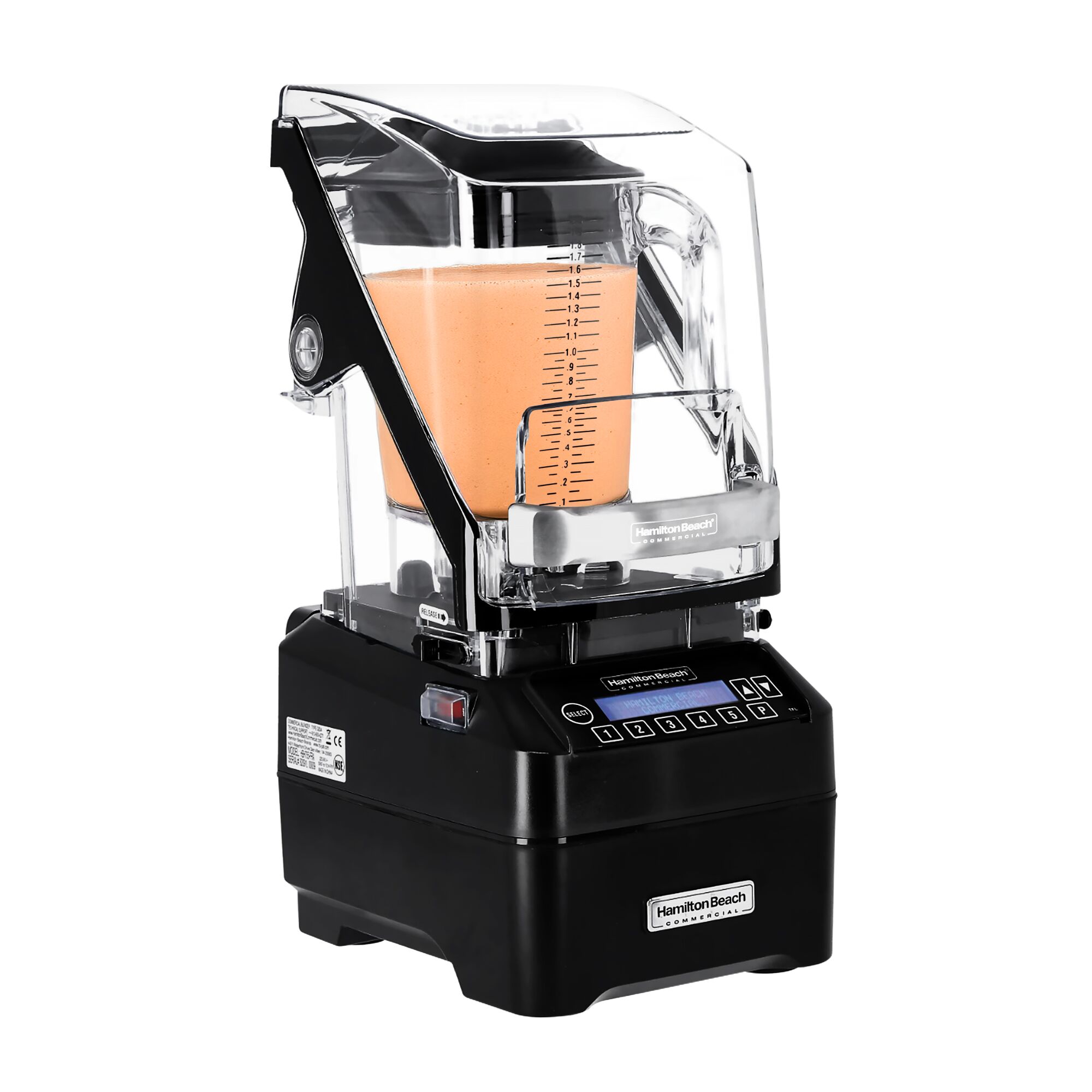 Profesionálny barový mixér – HAMILTON BEACH, model Eclipse HBH755R-CE, so zvukovoizolačným krytom, objem 2 litre, výkon 1 kW – Obrázok 5