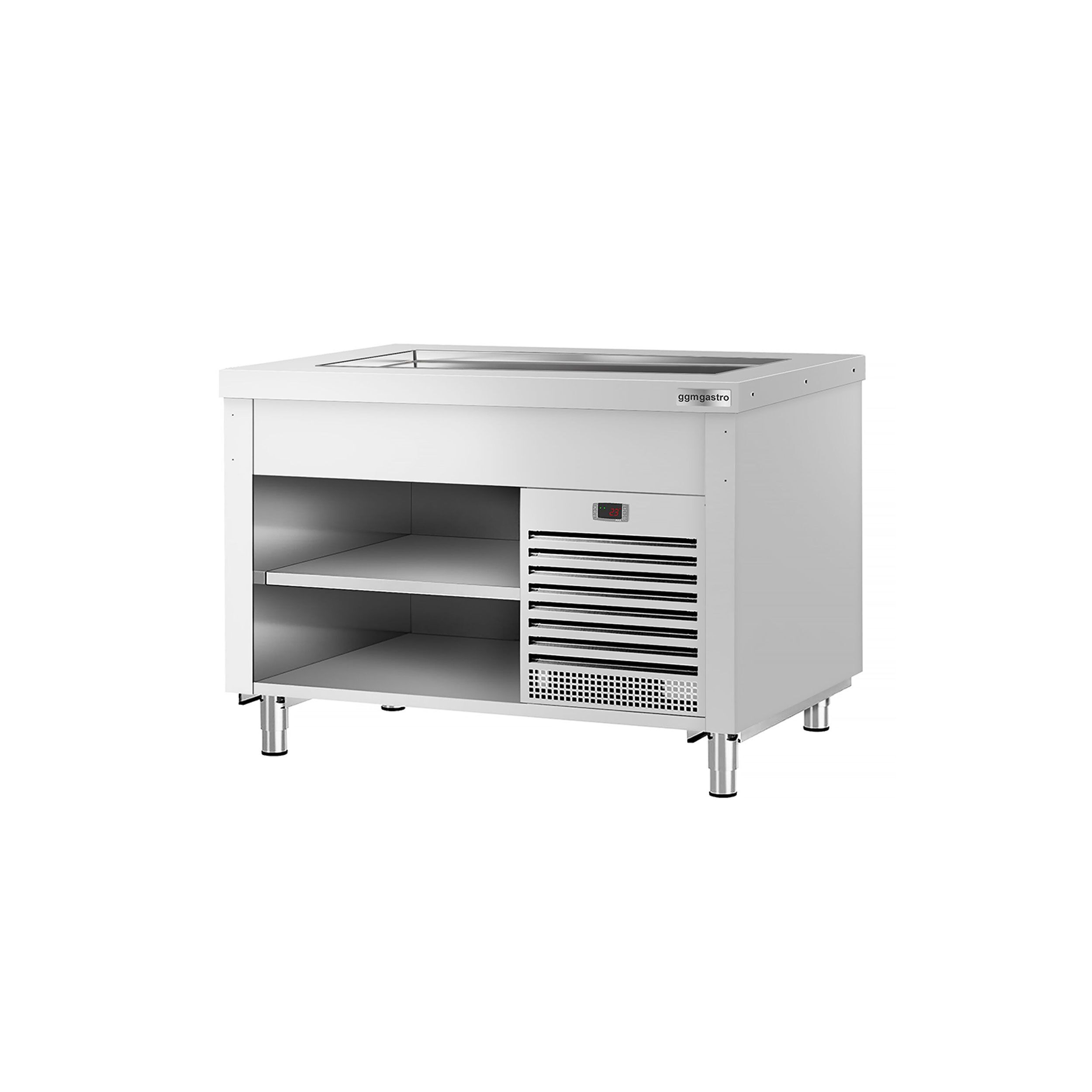 Nerezový studený bufetový pult Kopenhagen – 1240 mm, chladiaca doska – Obrázok 2