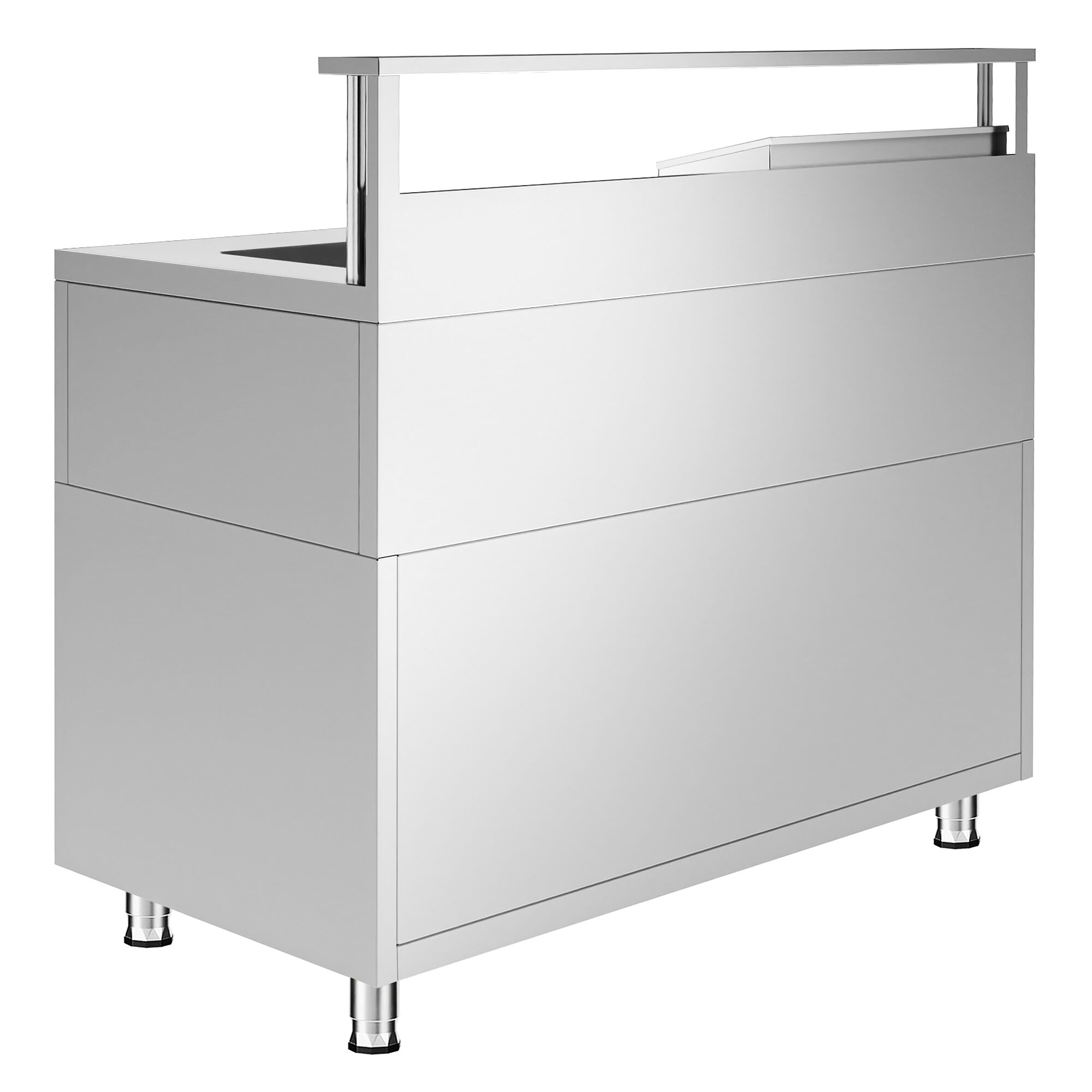 Nerezový stôl na prípravu koktailov — 1200 x 720 mm, s 2 posuvnými dverami – Obrázok 4