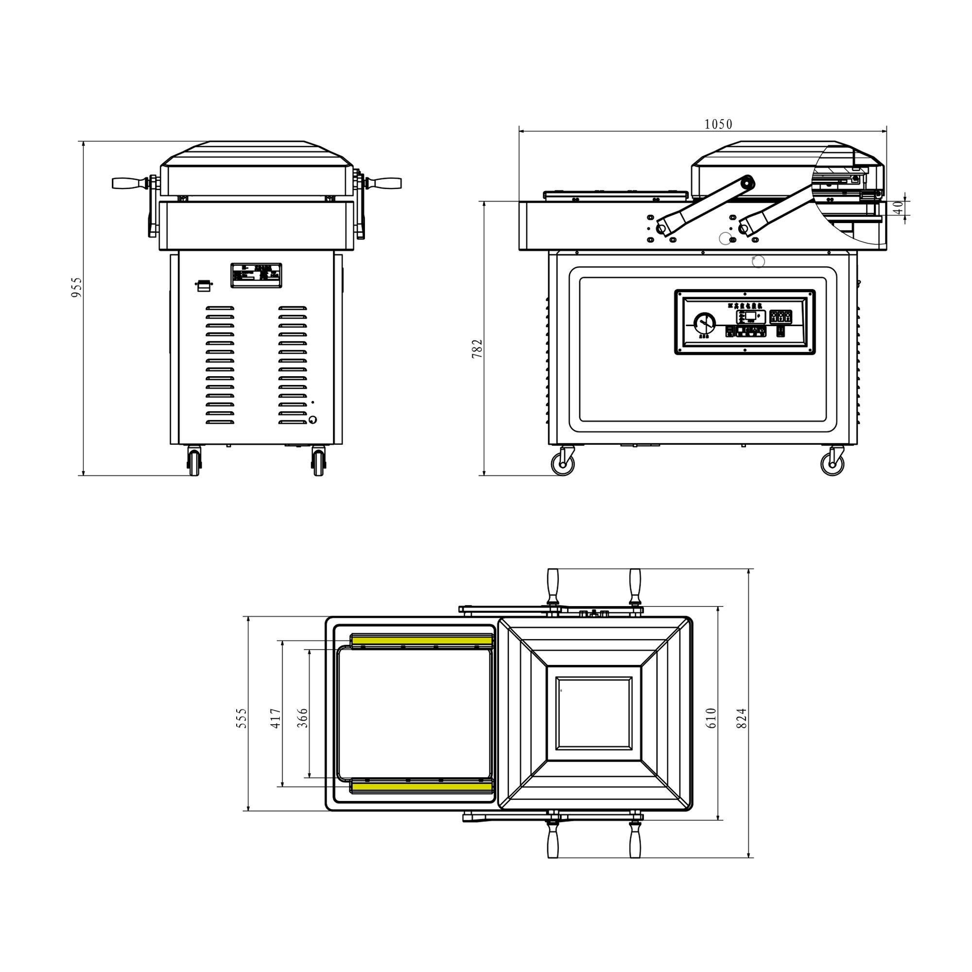 Dvojkomorová balička – vákuová jednotka, 750 W, 20 m³/h – Obrázok 2