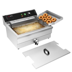 Profesionálna gastro fritéza — objem 30 litrov, s vypúšťacím kohútikom a mriežkou, 5 kW