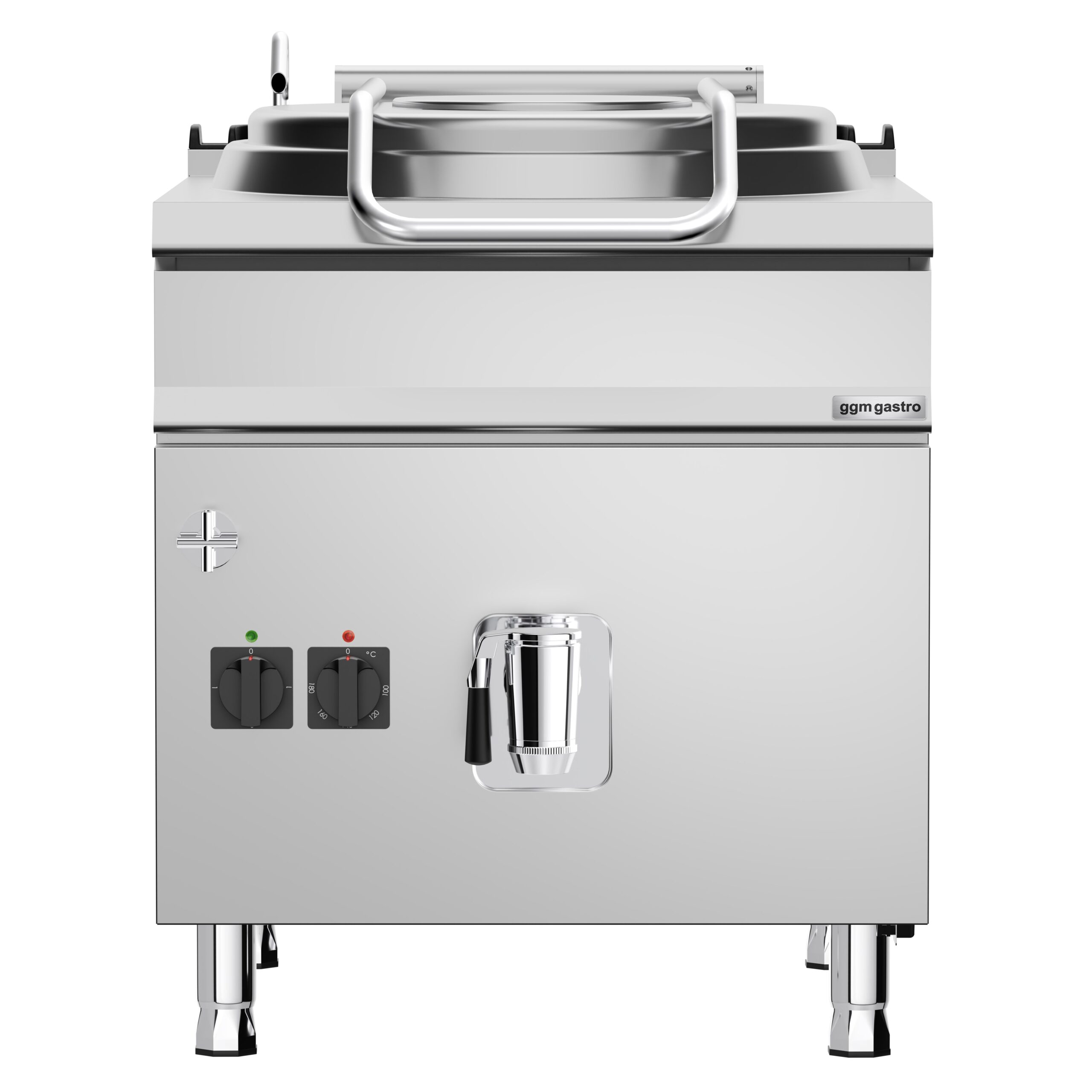 Profesionálny plynový varný kotol – 150 litrov, 12 kW, nepriamy ohrev, prípojka na vodu – Obrázok 4