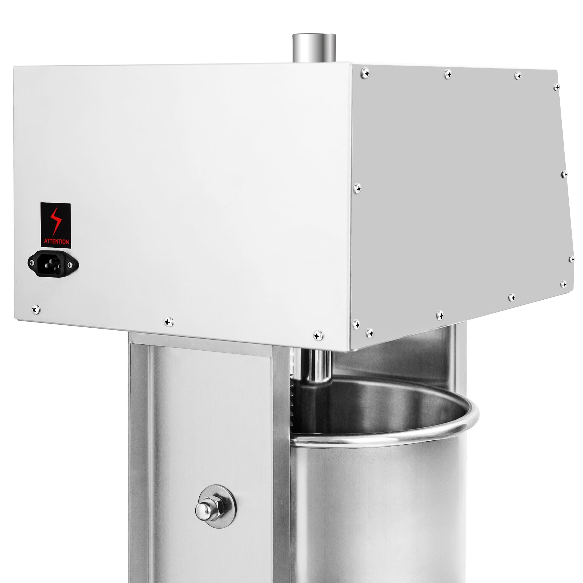 Elektrická kombinovaná plnička – na klobásy a churros, nehrdzavejúca oceľ, objem 20 l, príkon 180 W, vrátane 4 nástavcov na klobásy and 3 na churros – Obrázok 10
