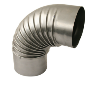 Tenkostenné dymové koleno – Dymo, priemer 132 mm, na spájanie dymovodu