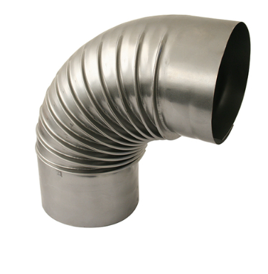 Tenkostenné dymové koleno – Dymo, priemer 152 mm, na spájanie dymovodu