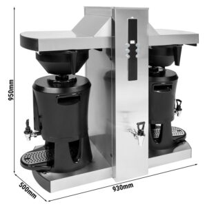 Filtračný kávovar – na filtrovanú kávu, 2x 5 l, 9 kW, s 2 ramenami na varenie a dávkovačom horúcej vody, vrátane termosky