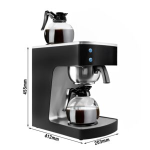 Filtračný kávovar – na filtrovanú kávu, 1,8 l, 2 kW, vrátane 2 sklenených kanvíc