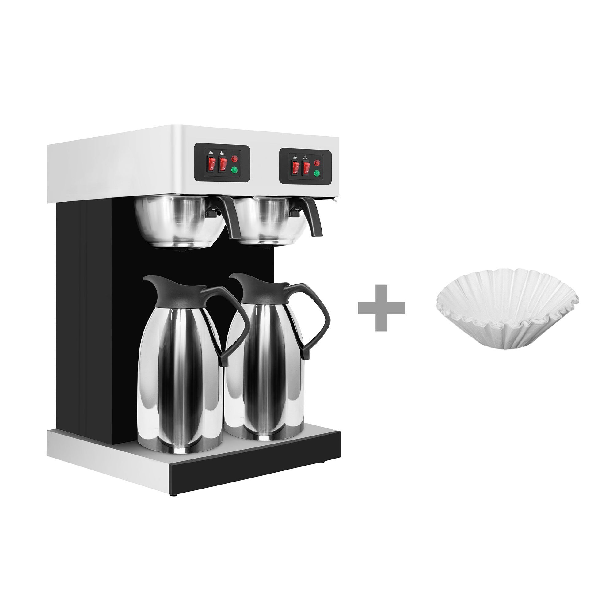 Filtračný kávovar – na filtrovanú kávu, 2x 2 l, 3,8 kW, vrátane 2 izolovaných karáf – Obrázok 2