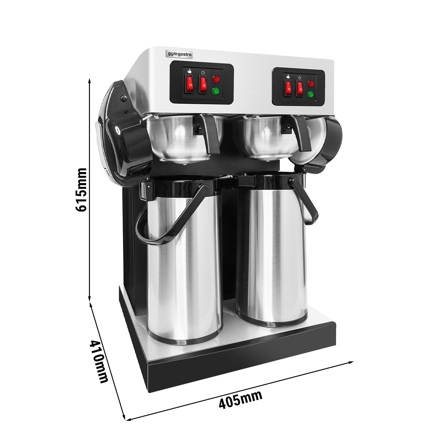Filtračný kávovar – na filtrovanú kávu, 2x 2,2 l, 3,8 kW, vrátane 2x termosiek s pumpičkou