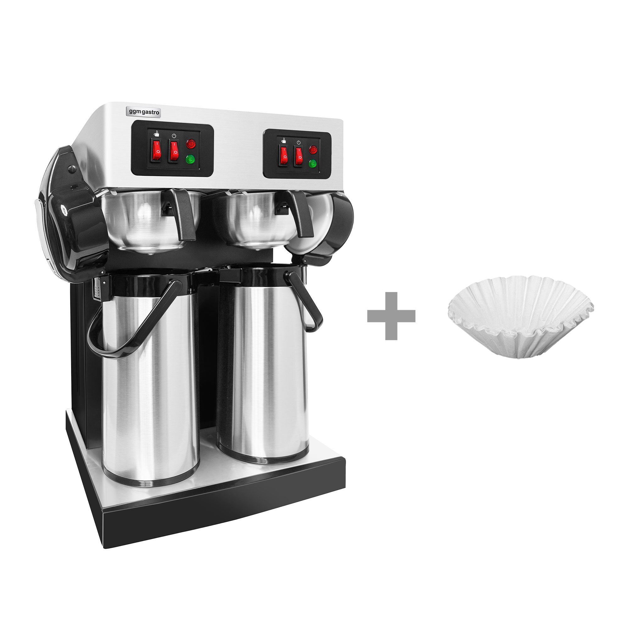 Filtračný kávovar – na filtrovanú kávu, 2x 2,2 l, 3,8 kW, vrátane 2x termosiek s pumpičkou – Obrázok 4