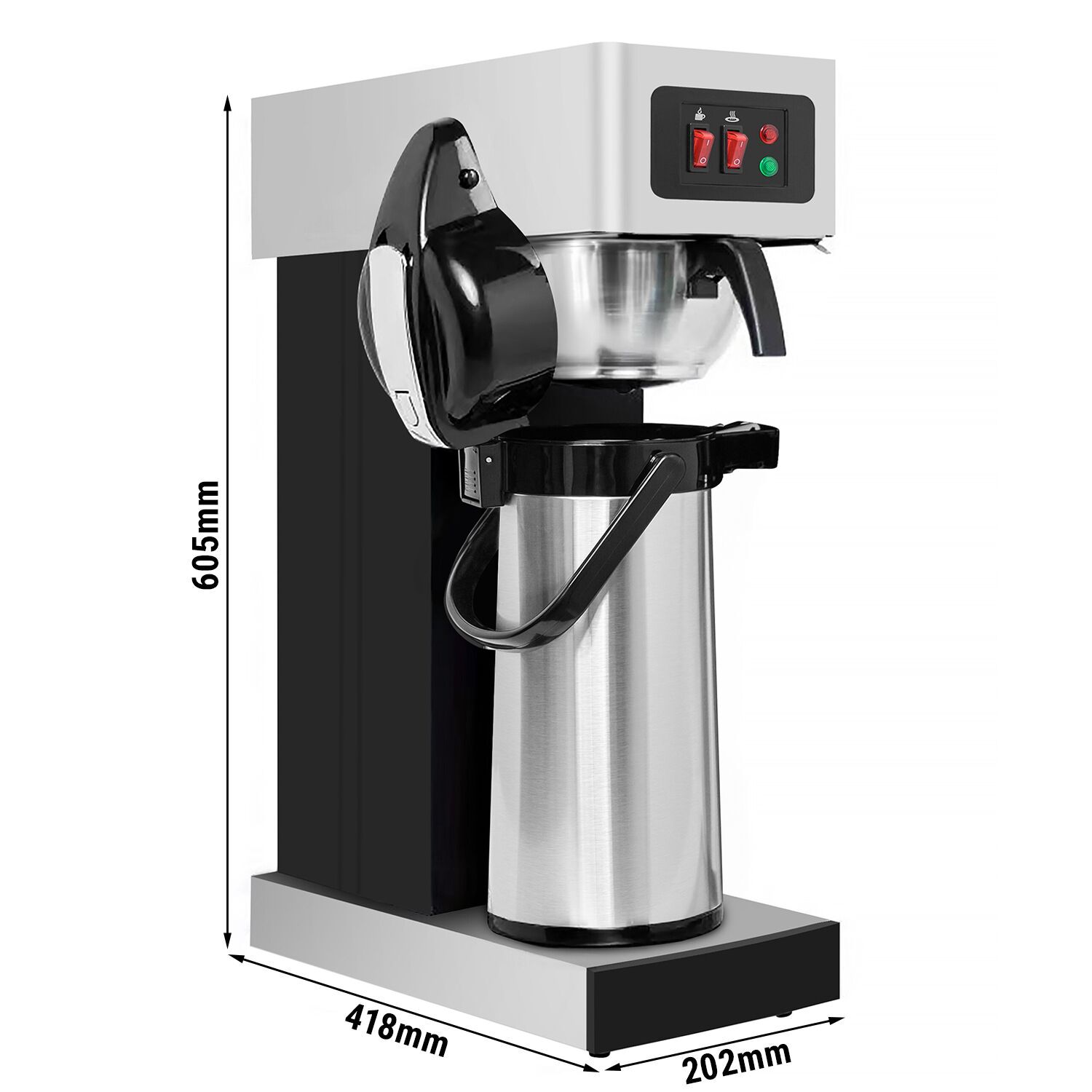 Filtračný kávovar – na filtrovanú kávu, 2,2 l, 1,9 kW, vrátane pumpičky a termosky