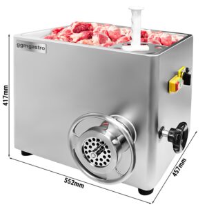 Elektrický mlynček na mäso – veľkosť mlynčeka 22, výkon 620-680 kg/h, 1,1 kW