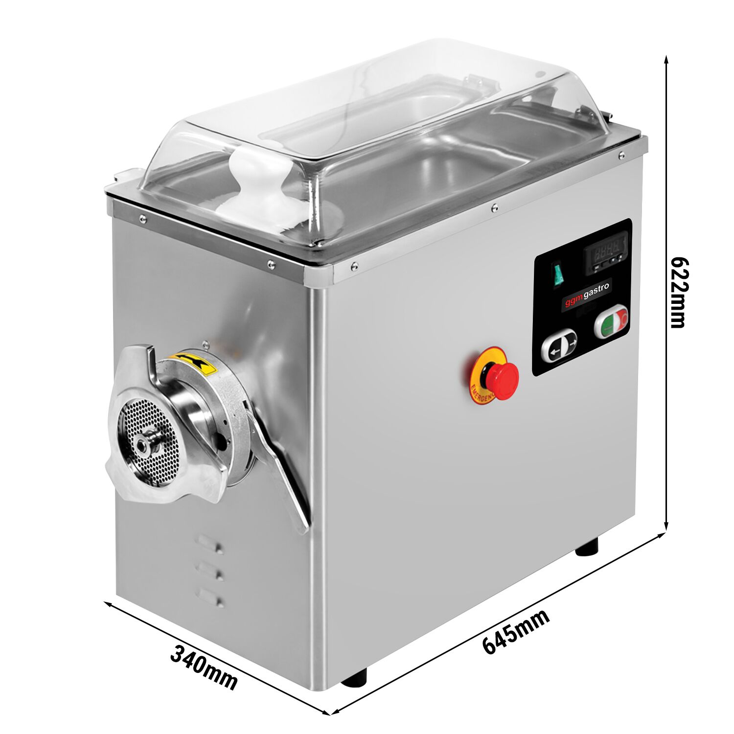 Elektrický mlynček na mäso – veľkosť mlynčeka 32, výkon 600 kg/h, 2,2 kW, 1400 ot./min., s vodným chladením