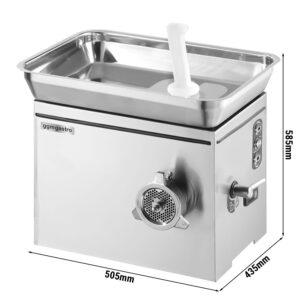 Elektrický mlynček na mäso – veľkosť mlynčeka 22, výkon 350 kg/h, 1,1 kW, s vodným chladením