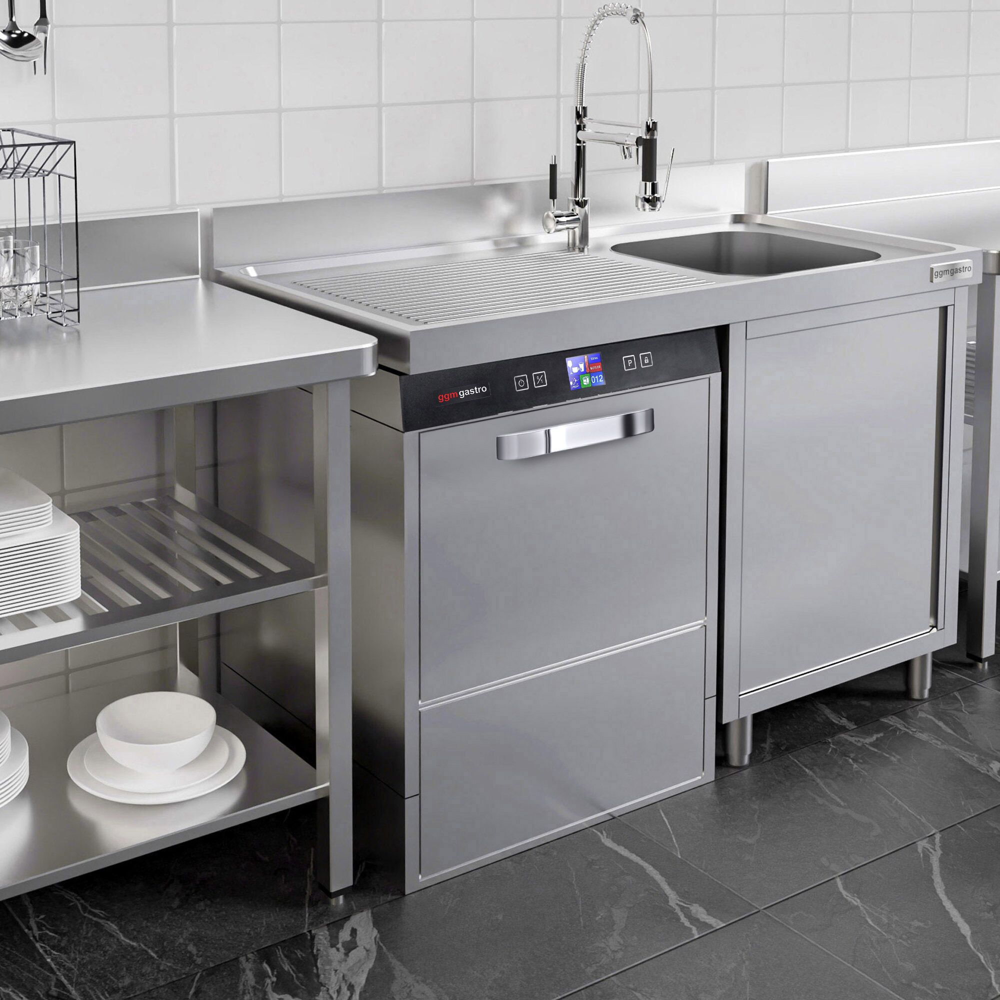 Digitálna umývačka – riadu, dvojstenná, 3,55 kW, s čistiacim prostriedkom, leštidlom a vypúšťacím čerpadlom – Obrázok 8