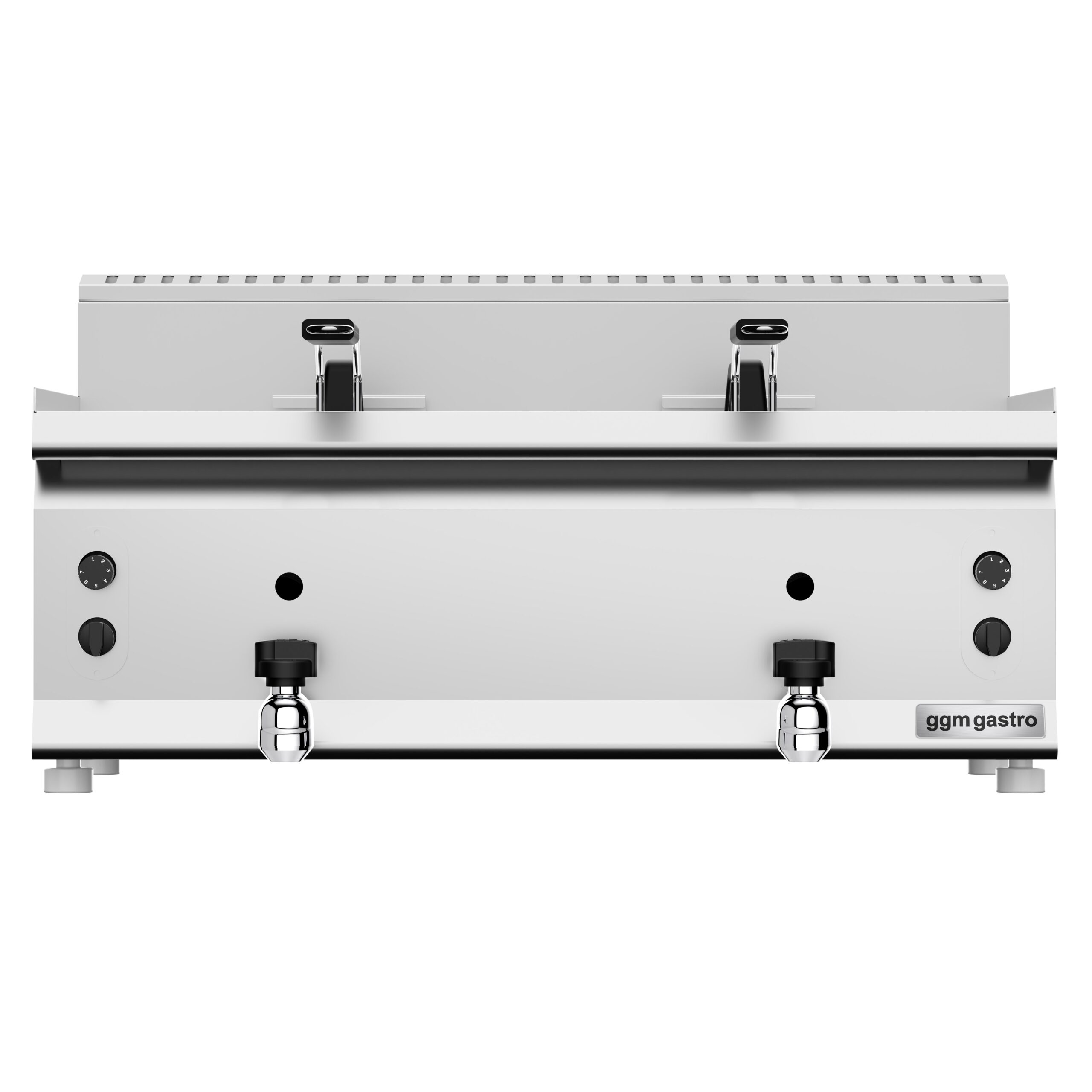 Dvojitá plynová fritéza – 8+8 litrov, 12 kW, s vypúšťacím ventilom – Obrázok 2