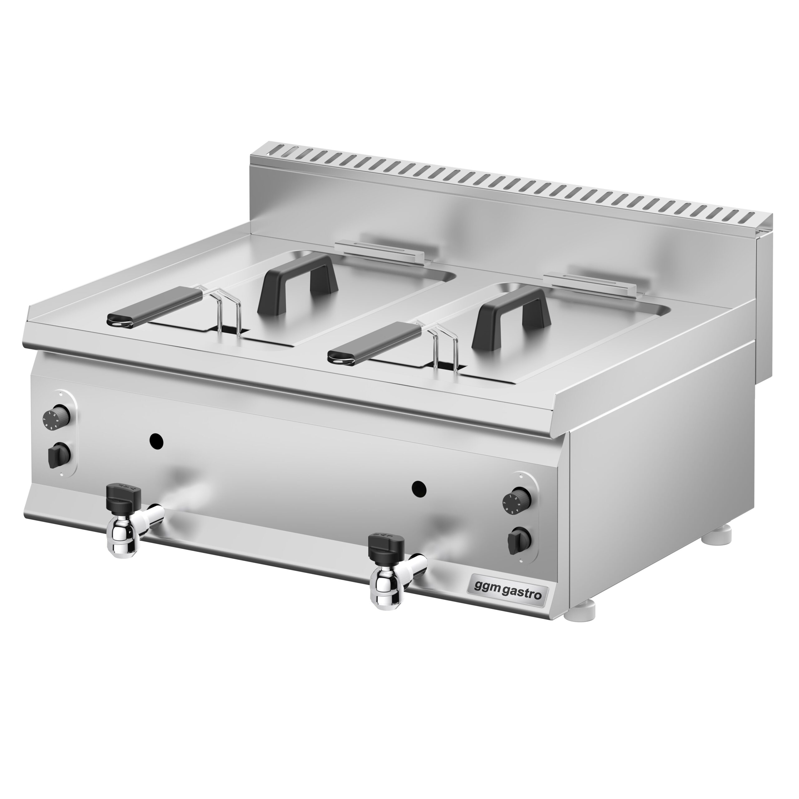 Dvojitá plynová fritéza – 8+8 litrov, 12 kW, s vypúšťacím ventilom – Obrázok 5
