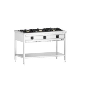 Otvorený plynový sporák – 25,5 kW, 3 horáky, s podstavcom, odkvapkávacia zásuvka