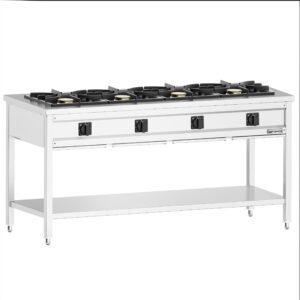 Otvorený plynový sporák – 34 kW, 4 horáky, s podstavcom, odkvapkávacia zásuvka