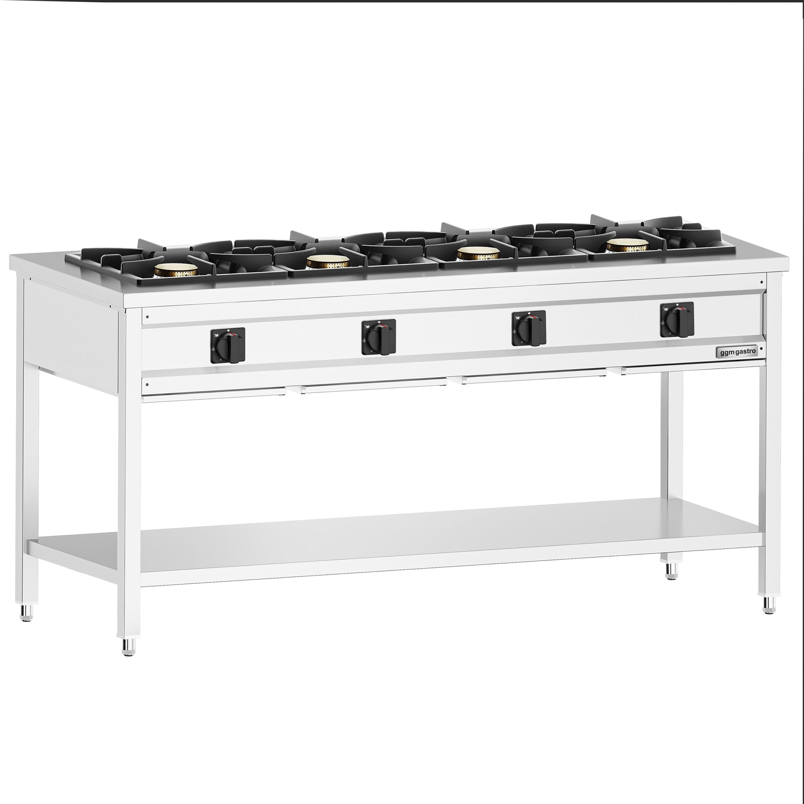 Otvorený plynový sporák – 34 kW, 4 horáky, s podstavcom, odkvapkávacia zásuvka
