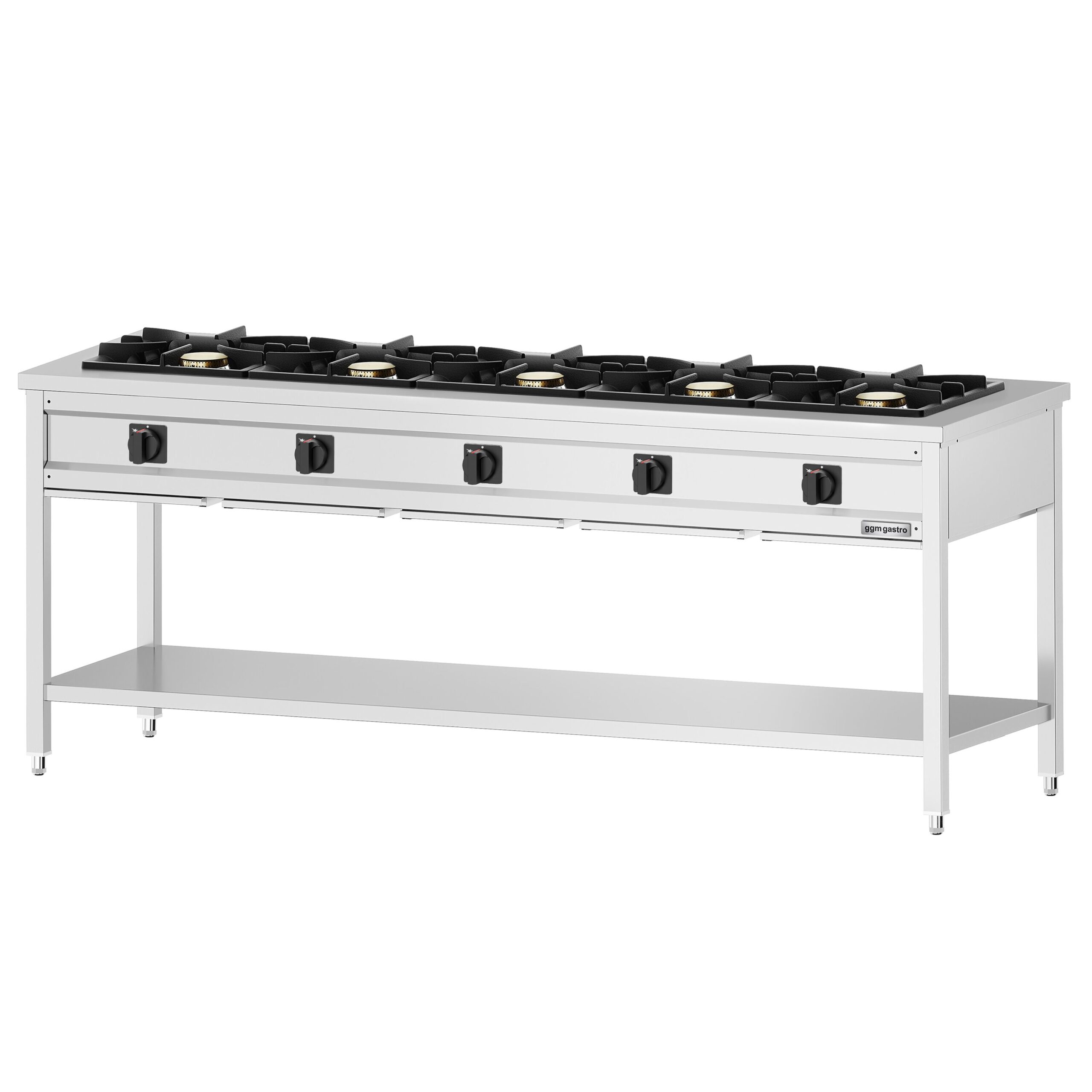 Otvorený plynový sporák – 42,5 kW, 5 horákov, s podstavcom, odkvapkávacia zásuvka – Obrázok 7