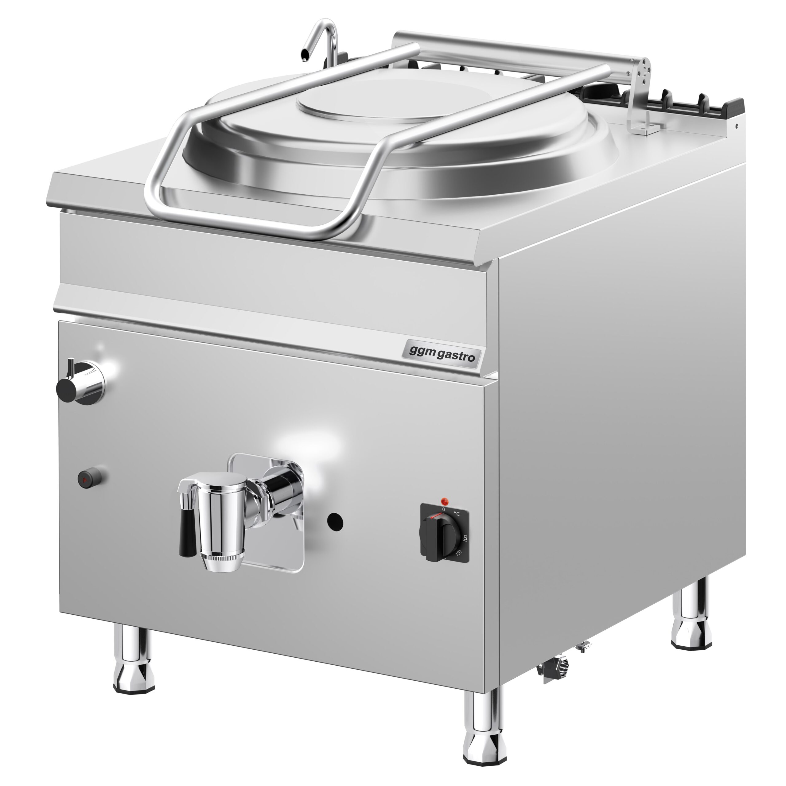 Profesionálny plynový varný kotol – 150 litrov, 20 kW, nepriamy ohrev, prípojka na vodu – Obrázok 2