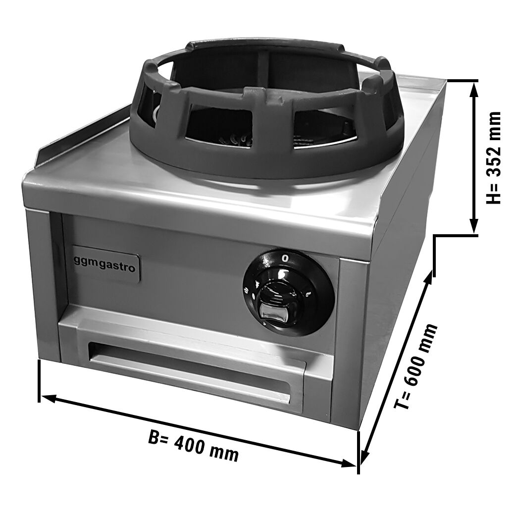 Stolový plynový wok varič – 12 kW, s 1 horákom, Ø 285 mm – Obrázok 2