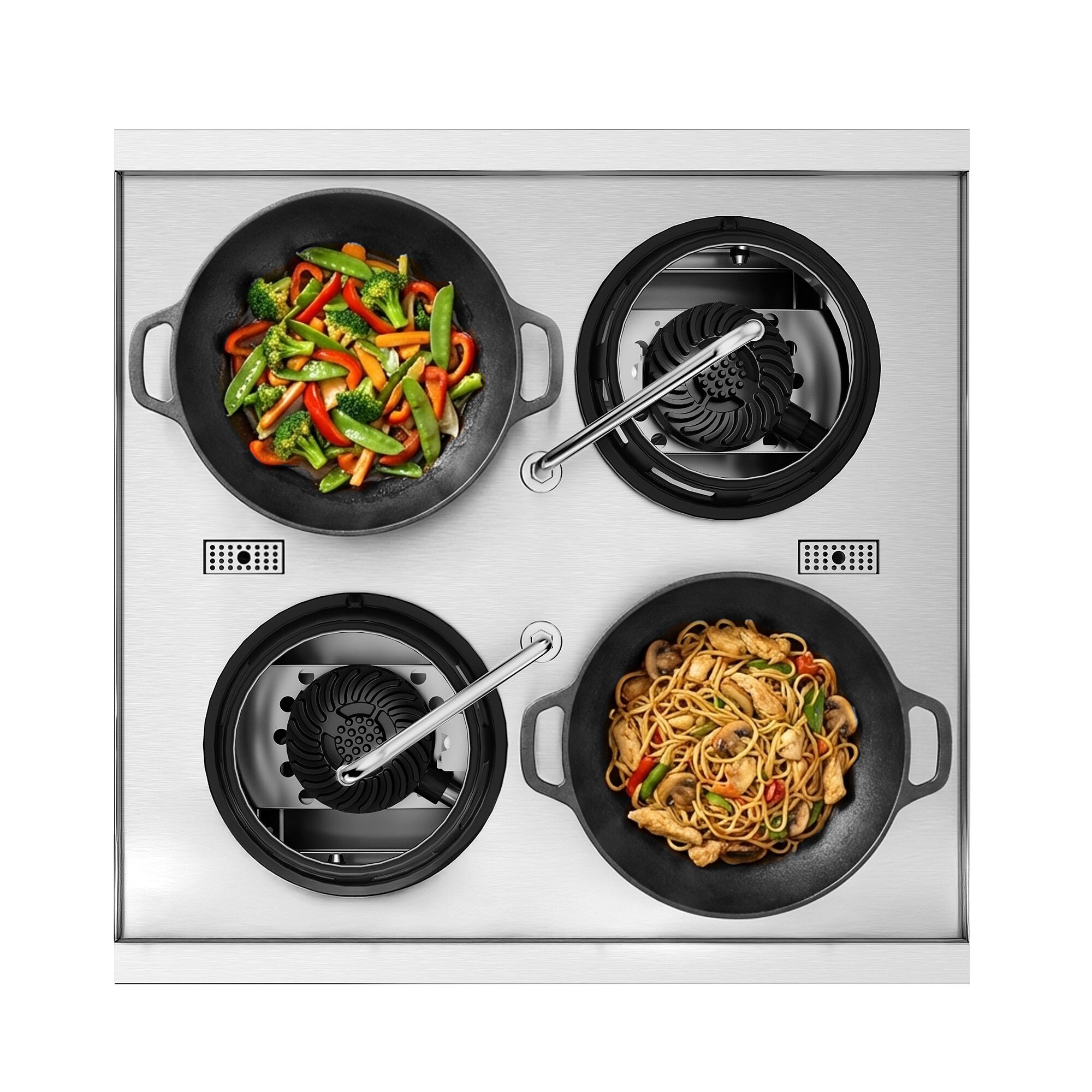 Stolový plynový wok varný ostrovček – 60 kW, so 4 horákmi, vrátane 2 kohútikov – Obrázok 5