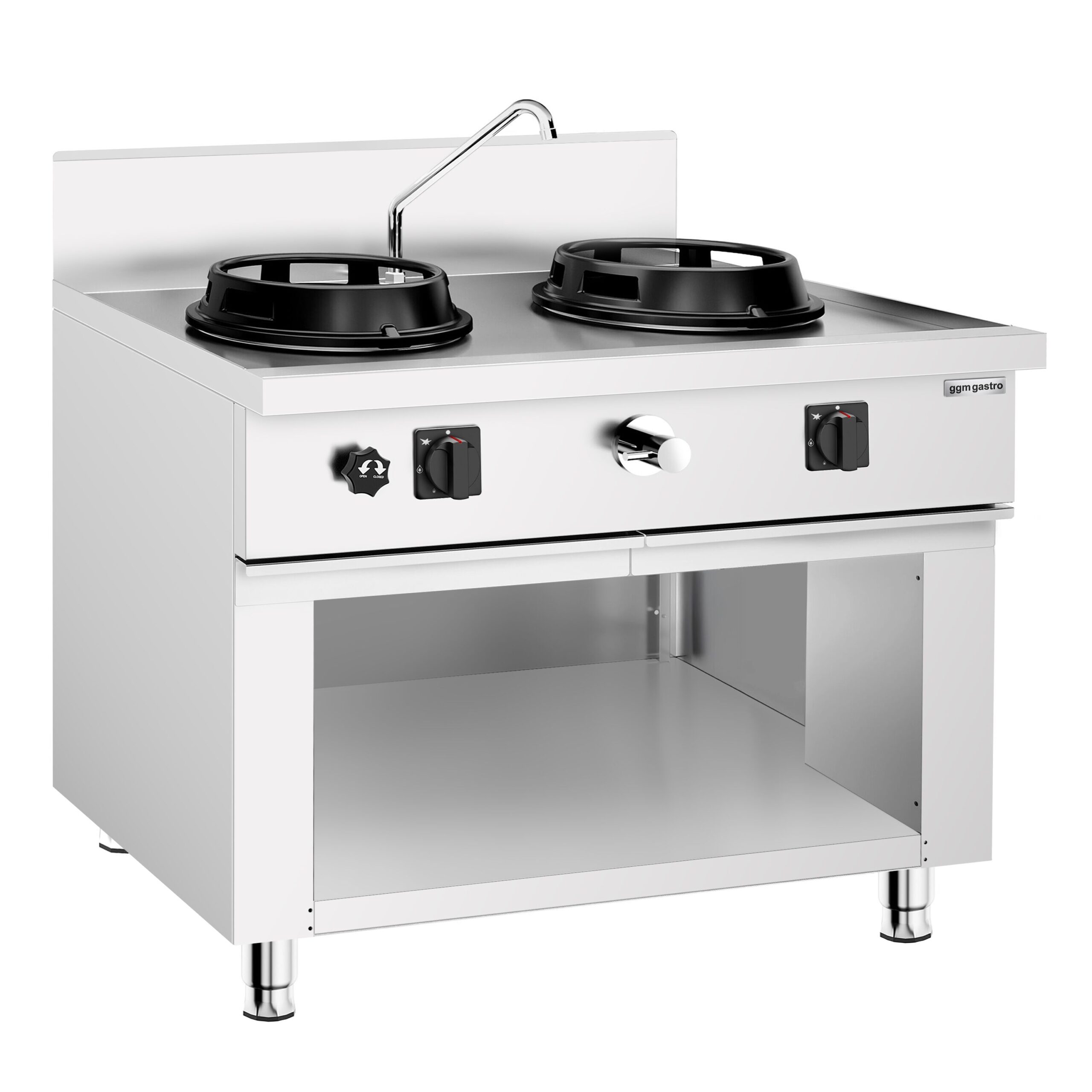 Stolová plynová wok varná doska – 30 kW, s 2 horákmi, vrátane 1 kohútika