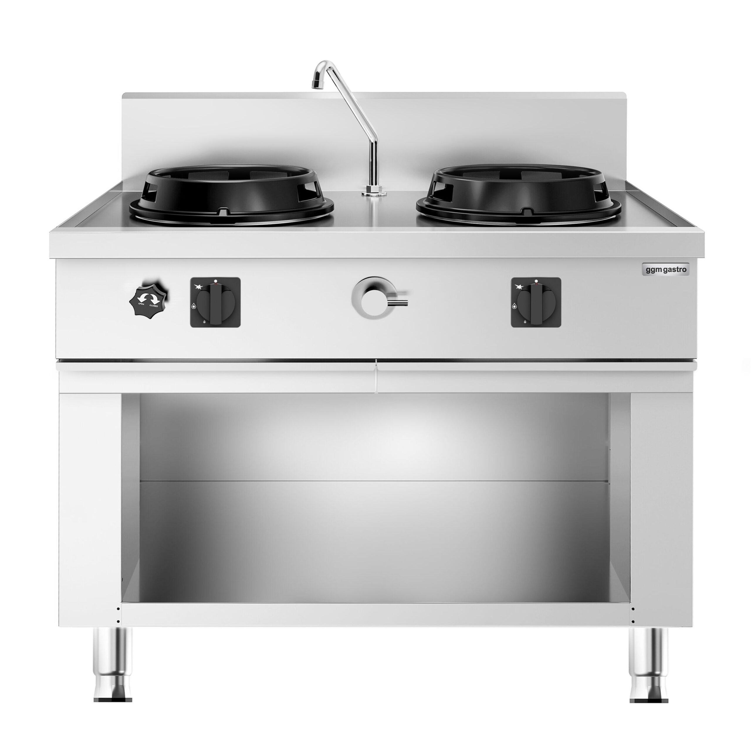 Stolová plynová wok varná doska – 30 kW, s 2 horákmi, vrátane 1 kohútika – Obrázok 3
