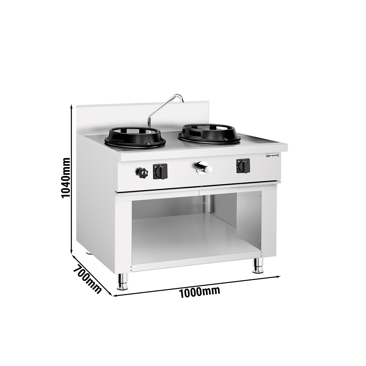 Stolová plynová wok varná doska – 30 kW, s 2 horákmi, vrátane 1 kohútika – Obrázok 6