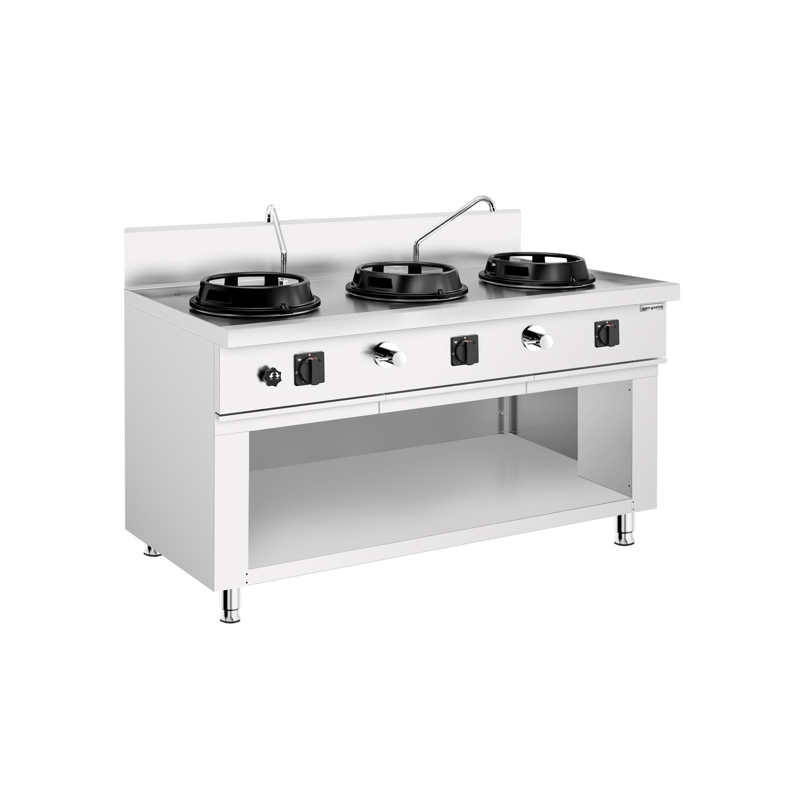 Stolová plynová wok varná doska – 45 kW, s 3 horákmi, vrátane 2 kohútikov