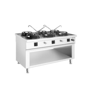 Stolový plynový wok varný ostrovček – 90 kW, so 6 horákmi, vrátane 4 kohútikov
