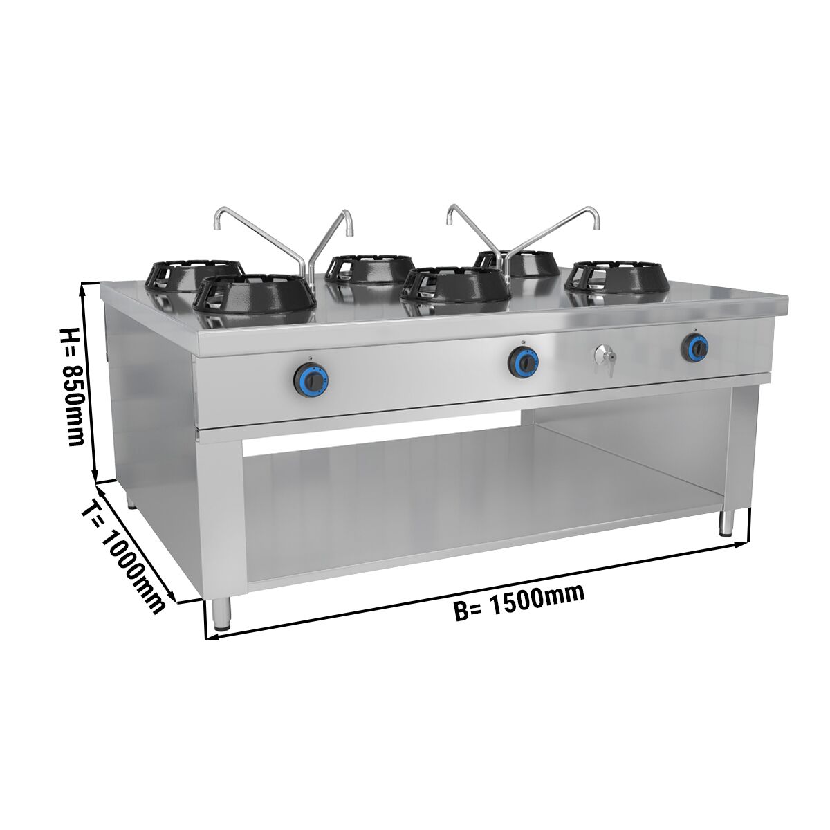 Dvojitá plynová fritéza – 8+8 litrov, 12 kW, s vypúšťacím ventilom – Obrázok 4