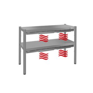 Infračervený ohrevný pult s 2 policami – 1000 × 370 mm, 700 W