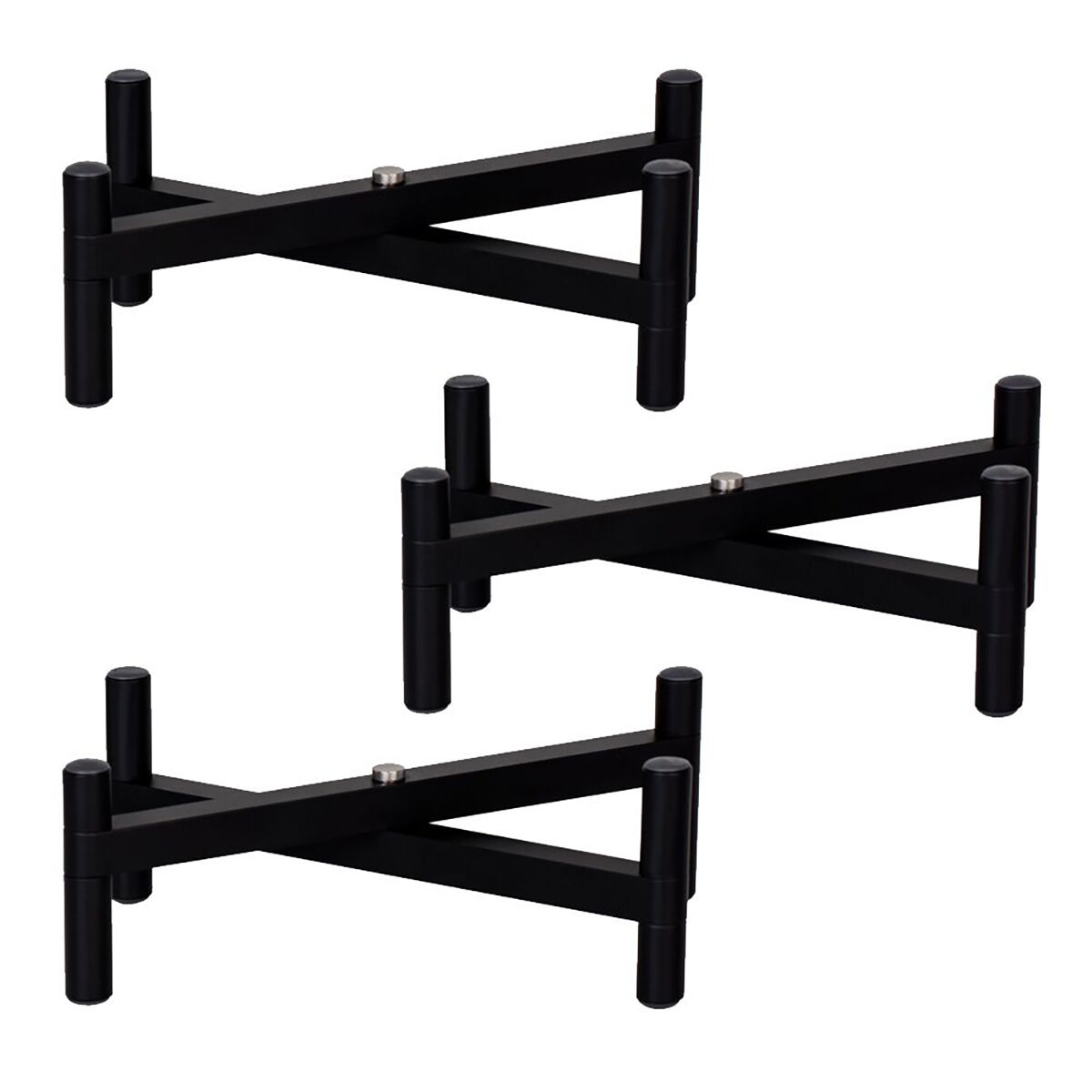 Drôtený bufetový stojan – set 3 kusov podstavcov, stredná výška 120 mm – Obrázok 2