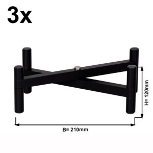 Drôtený bufetový stojan – set 3 kusov podstavcov, stredná výška 120 mm