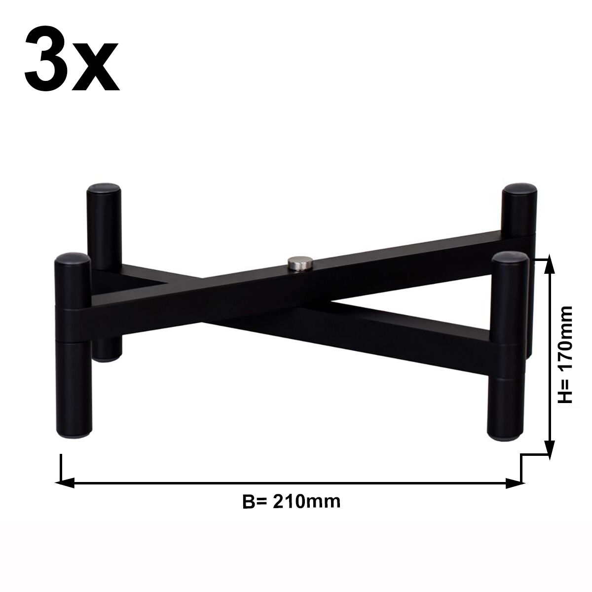 Drôtený bufetový stojan – set 3 kusov podstavcov, najvyššia verzia 170 mm