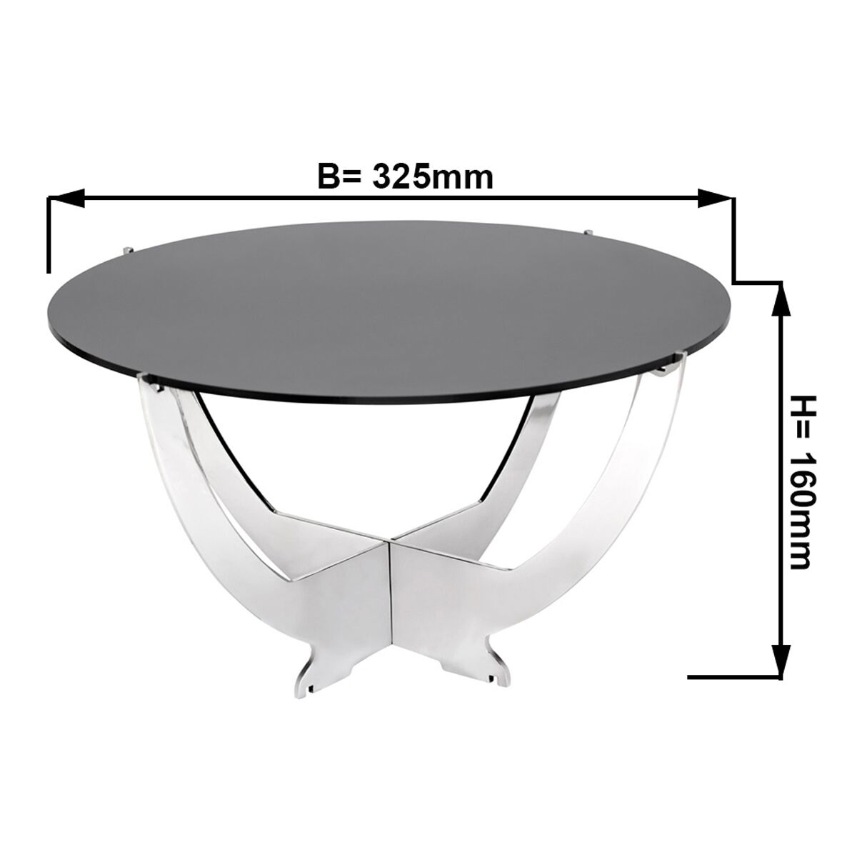 Kovový bufetový stojan – chrómovaný dizajn Octopus, priemer 300 mm