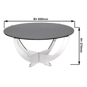 Kovový bufetový stojan – chrómovaný dizajn Octopus, široký priemer 600 mm