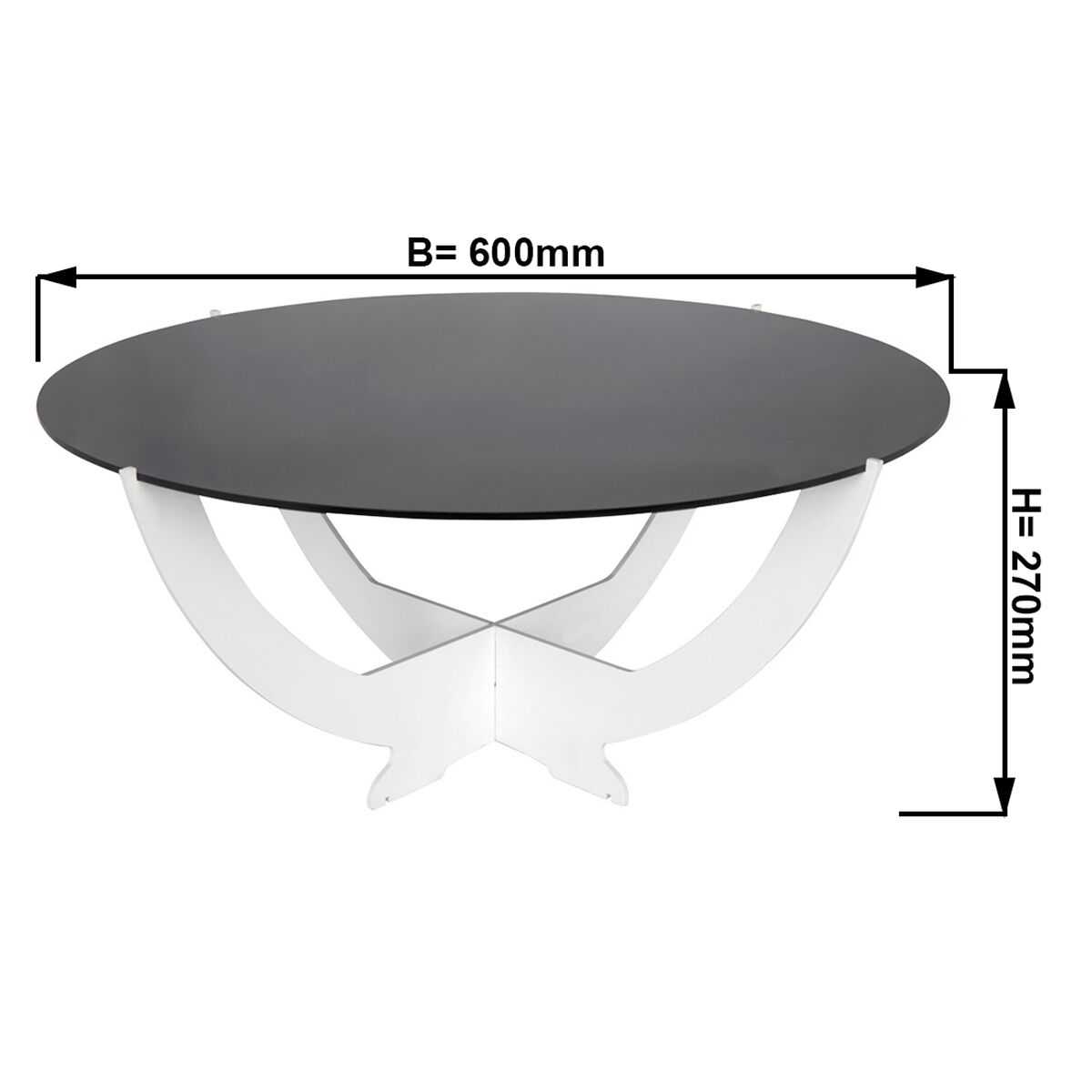 Ramenný bufetový stojan – moderný dizajn Octopus, robustný priemer 600 mm, matná biela farba