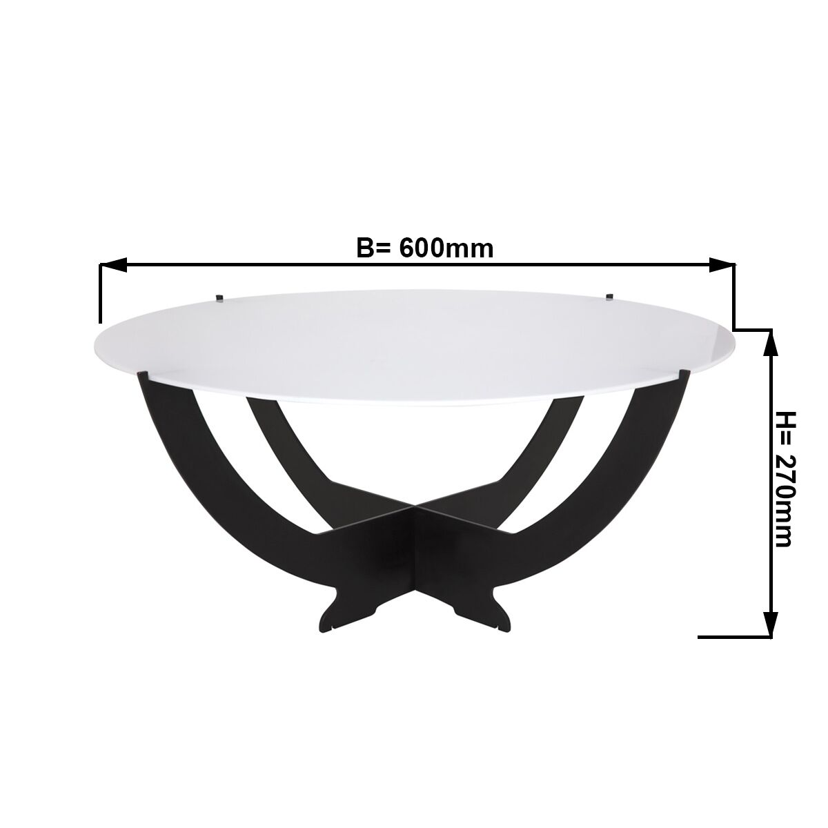 Ramenný bufetový stojan – dizajn Octopus, extra veľký priemer 600 mm, čierne vyhotovenie
