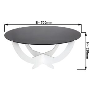 Ramenný bufetový stojan – moderný dizajn Octopus, maximálny priemer 700 mm, lakovaná biela farba