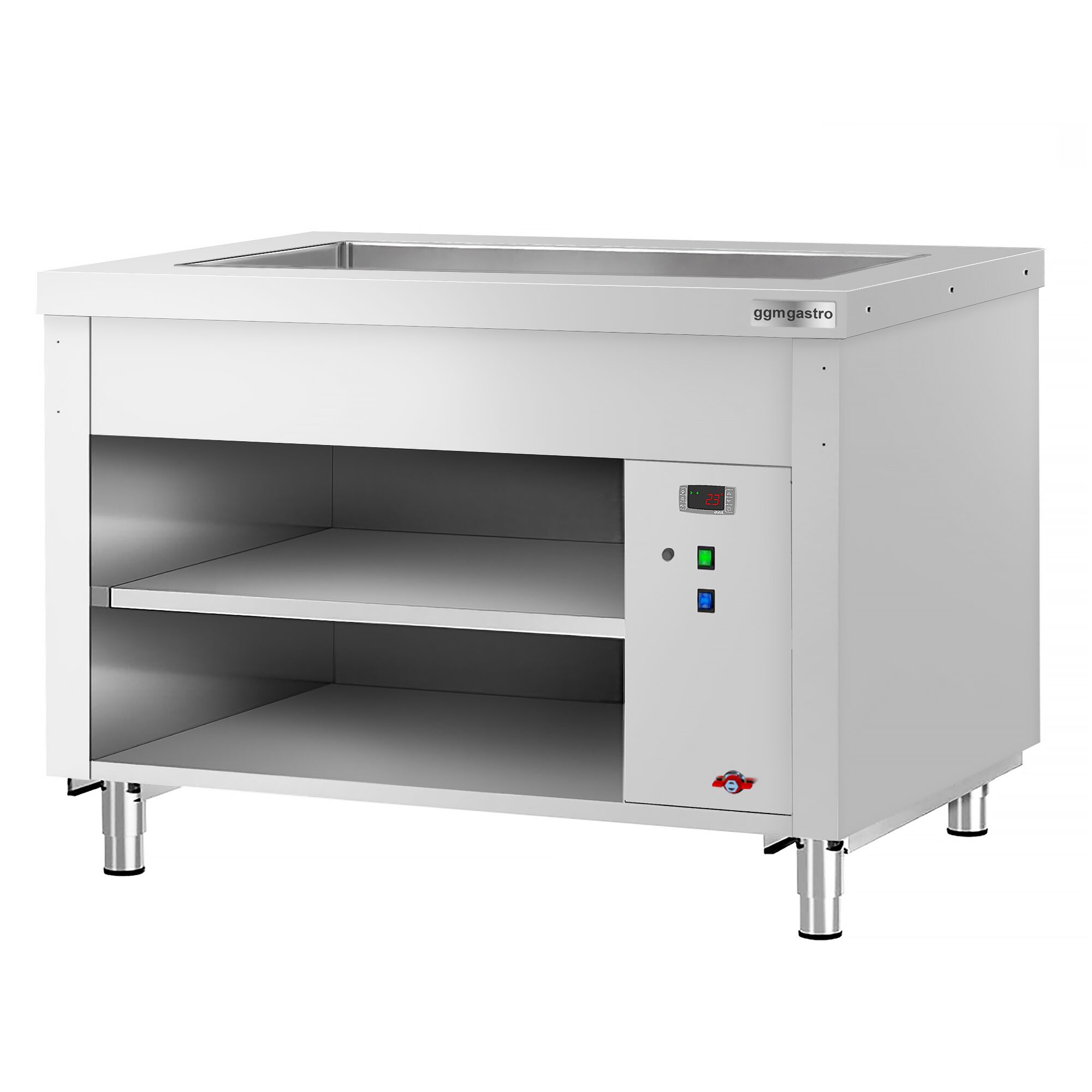 Nerezový teplý bufetový pult Kopenhagen – 1240 mm, vaňa | 3× GN 1/1 – Obrázok 4