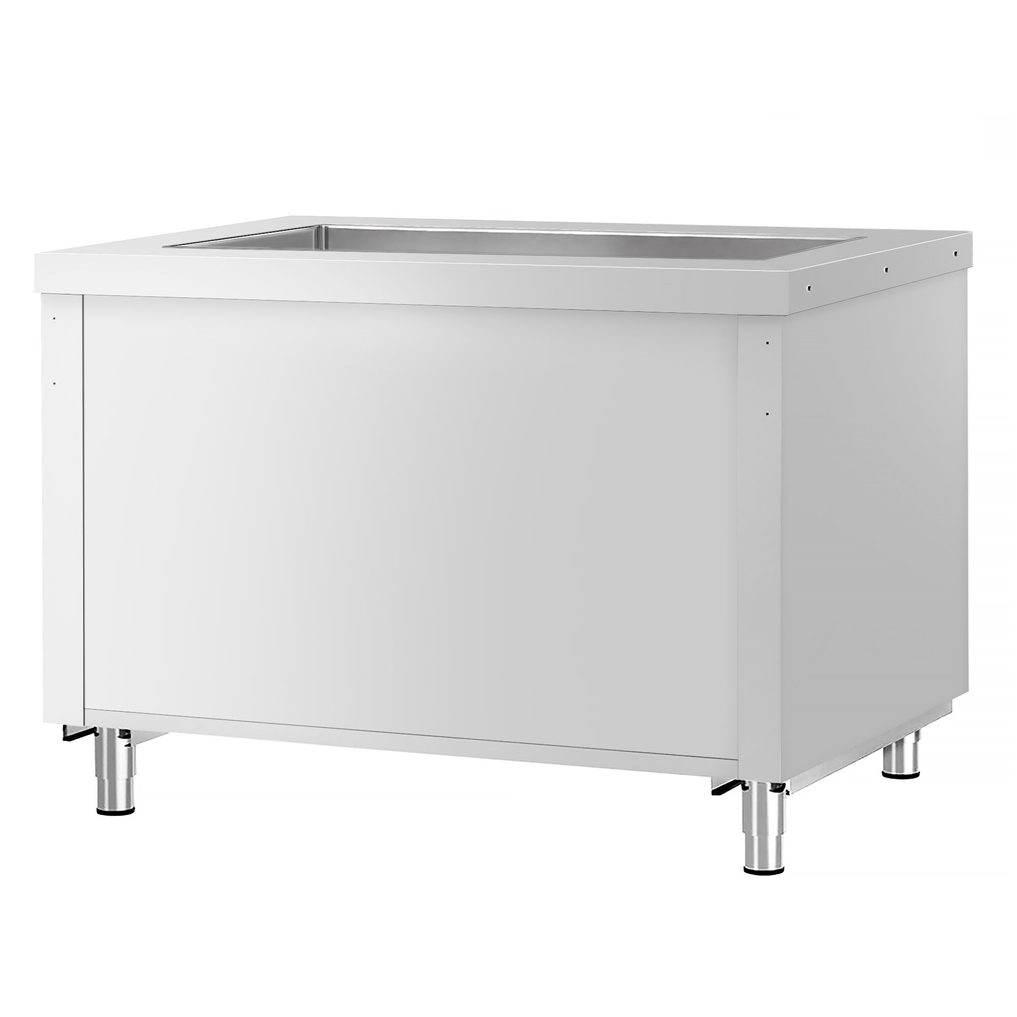 Nerezový teplý bufetový pult Kopenhagen – 1240 mm, vaňa | 3× GN 1/1 – Obrázok 5