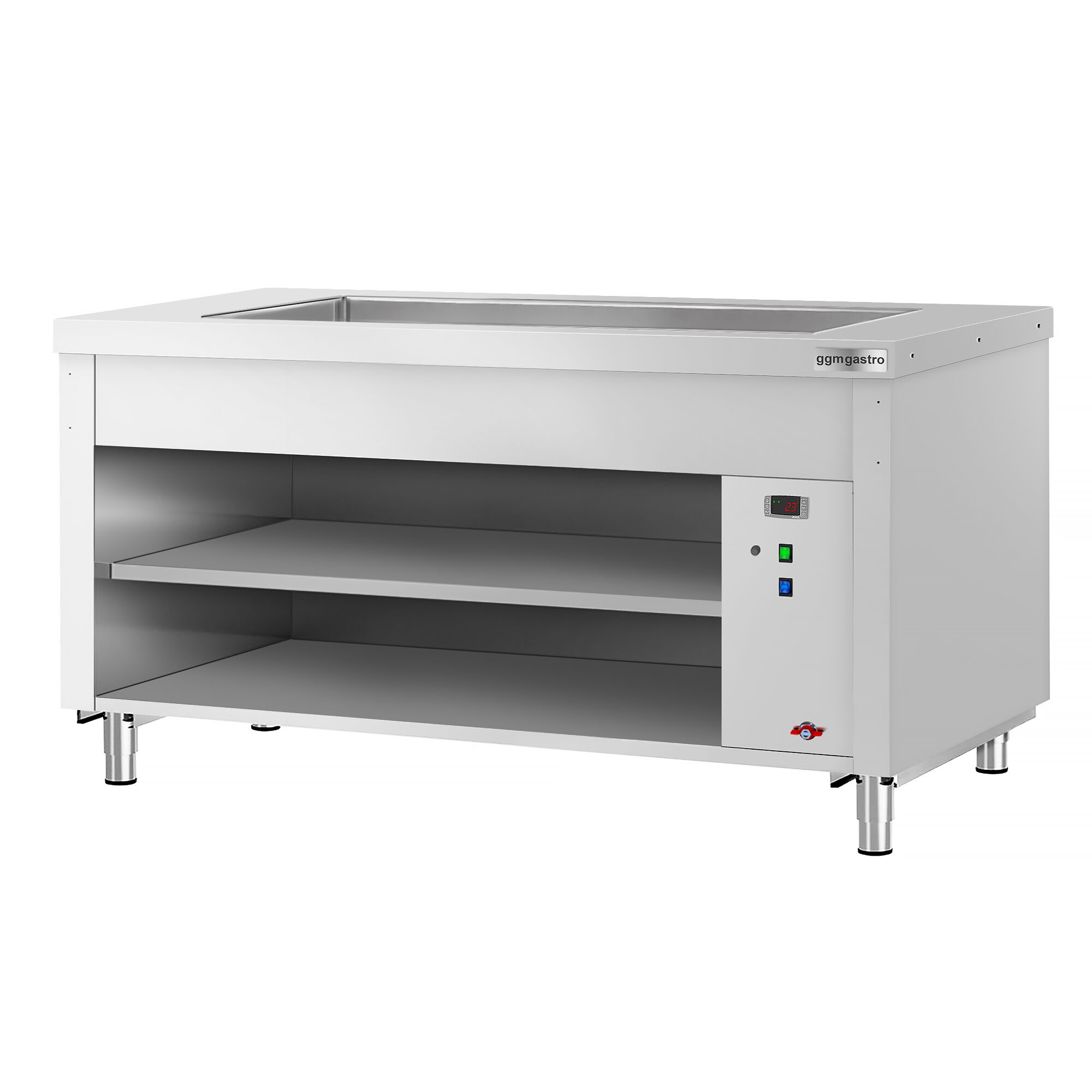 Nerezový teplý bufetový pult Kopenhagen – 1560 mm, vaňa | 4× GN 1/1 – Obrázok 4