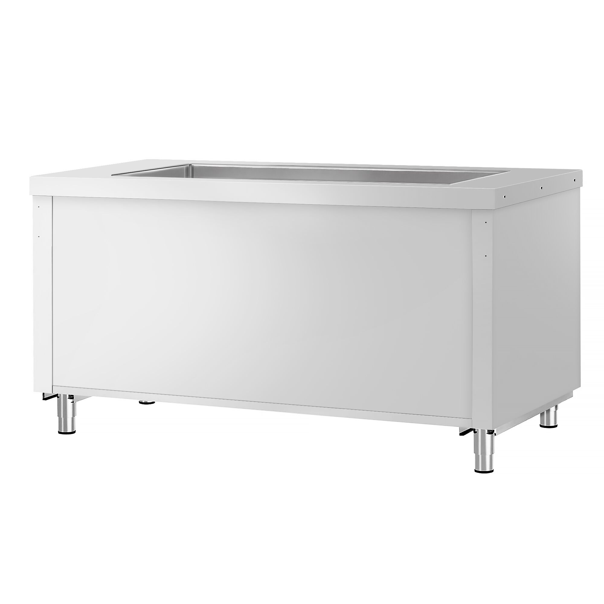 Nerezový teplý bufetový pult Kopenhagen – 1560 mm, vaňa | 4× GN 1/1 – Obrázok 5