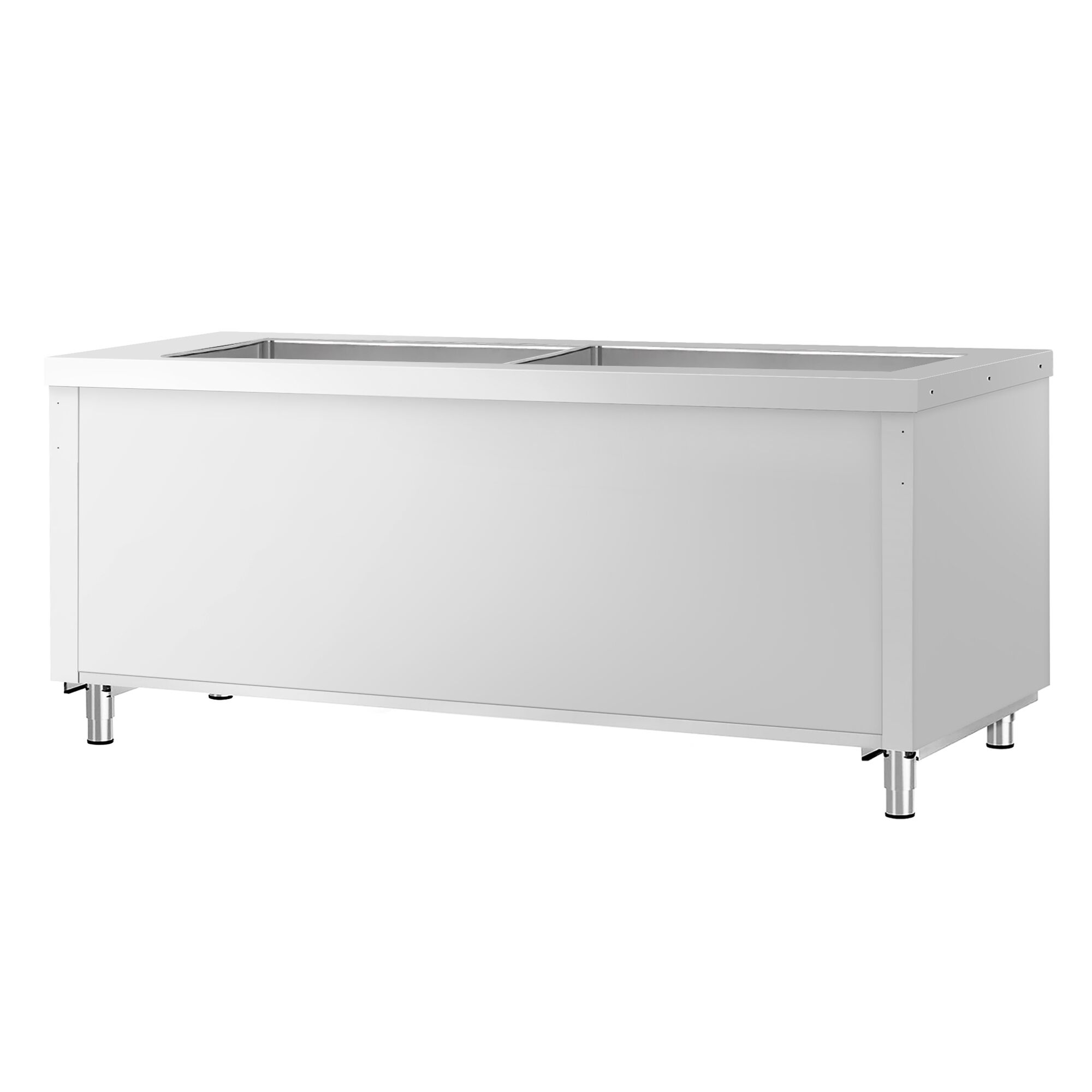 Nerezový teplý bufetový pult Kopenhagen – 2310 mm, LED osvetlenie, vaňa | 6× GN 1/1 – Obrázok 5