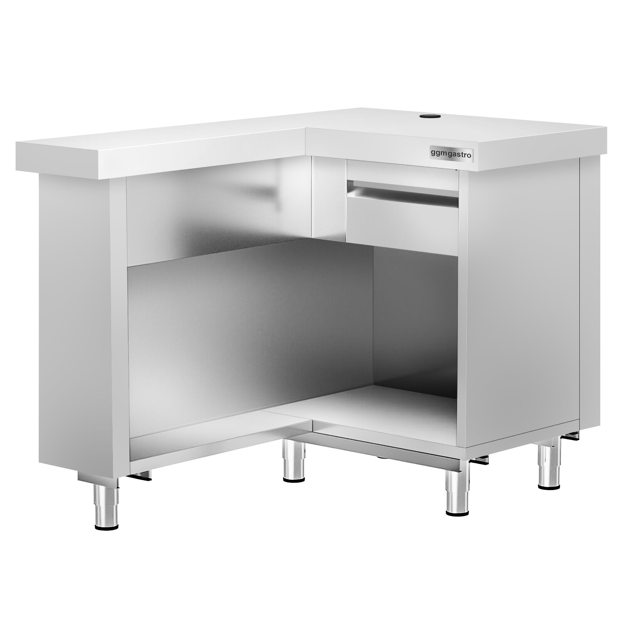 Nerezová pokladničná skrinka Kopenhagen – 1240 mm, ľavá orientácia – Obrázok 3