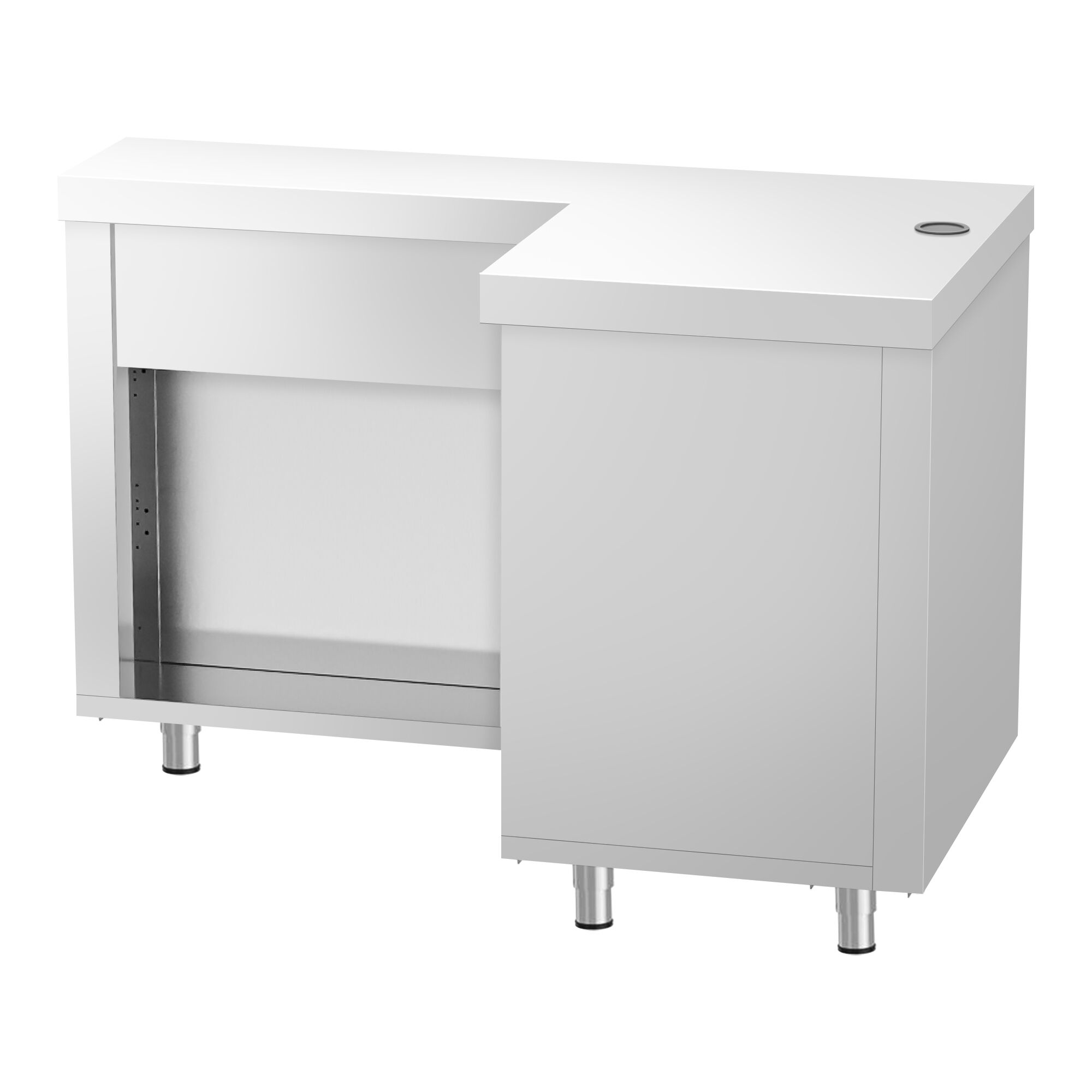 Nerezová pokladničná skrinka Kopenhagen – 1240 mm, ľavá orientácia – Obrázok 4